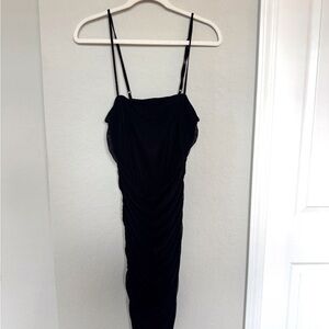 Black Bodycon Mini Dress with Spaghetti Straps